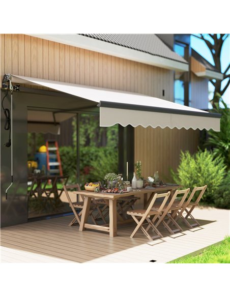 Outsunny 2.5 x 3m Electric/Manual Awning, with Remote - Beige - pic 150821 | FastDaddyshop