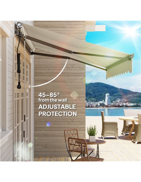 Outsunny 2.5 x 3m Electric/Manual Awning, with Remote - Beige - pic 150825 | FastDaddyshop