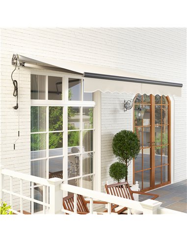 Outsunny 2.5 x 3m Electric/Manual Awning, with Remote - Beige