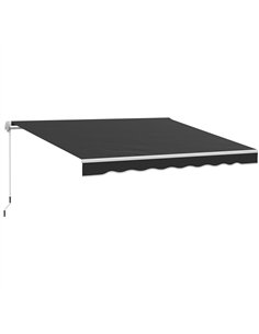 Outsunny Garden Retractable Awning - Black