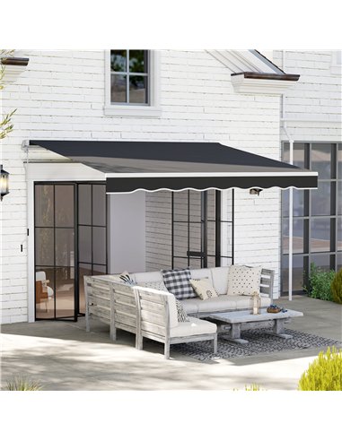 Outsunny Garden Retractable Awning - Black
