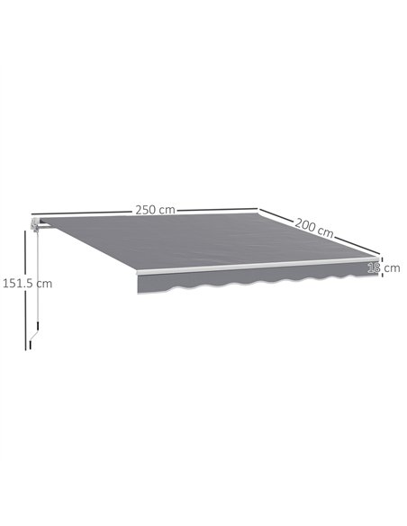 Outsunny 2 x 2.5m Manual Retractable Awning - Dark Grey - pic 150867 | FastDaddyshop