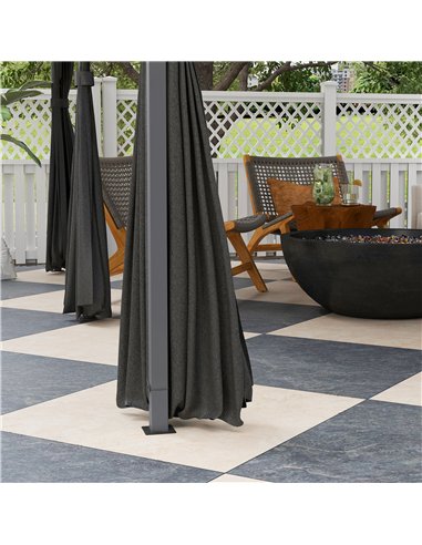 Outsunny 3 x 4m Steel Gazebo, with Curtains - Black