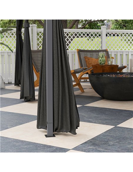 Outsunny 3 x 4m Steel Gazebo, with Curtains - Black - pic 150890 | FastDaddyshop