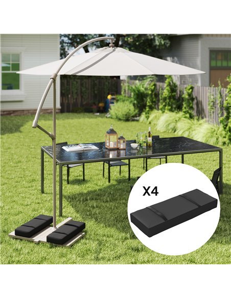 Outsunny Parasol Weights Set of 4, Parasol Base Weights Bags, 25kg Fillable Sandbag Weights with Handles, Cantilever Umbrella Ba - pic 150893 | FastDaddyshop