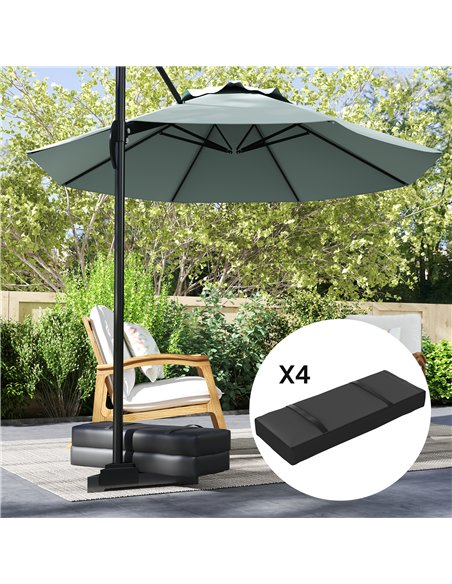 Outsunny Parasol Weights Set of 4, Parasol Base Weights Bags, 25kg Fillable Sandbag Weights with Handles, Cantilever Umbrella Ba - pic 150898 | FastDaddyshop