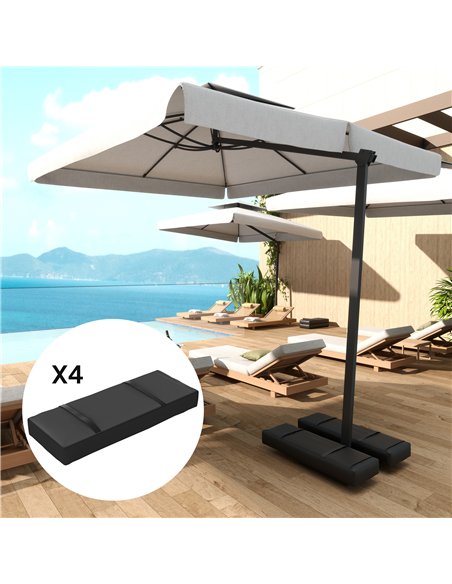 Outsunny Parasol Weights Set of 4, Parasol Base Weights Bags, 25kg Fillable Sandbag Weights with Handles, Cantilever Umbrella Ba - pic 150899 | FastDaddyshop
