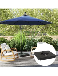 Outsunny Umbrella Weights for Cantilever Parasols, Set of 4 Heavy Duty Parasol Base Weights, 64kg Sand or 55kg Water Filled, Bla 2