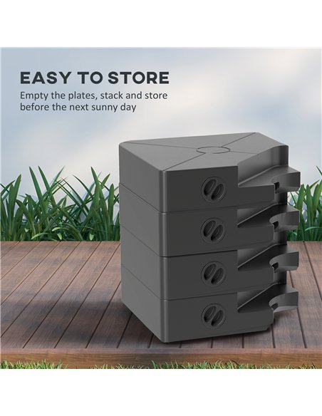 Outsunny Umbrella Weights for Cantilever Parasols, Set of 4 Heavy Duty Parasol Base Weights, 64kg Sand or 55kg Water Filled, Bla - pic 150907 | FastDaddyshop