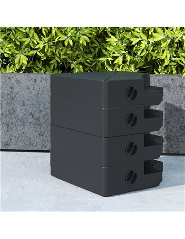 Outsunny Umbrella Weights for Cantilever Parasols, Set of 4 Heavy Duty Parasol Base Weights, 64kg Sand or 55kg Water Filled, Bla
