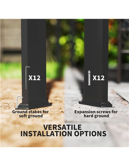 Outsunny 3 x 3m Aluminium Pergola, with Retractable Roof and Wall - Dark Grey - pic 150925 | FastDaddyshop