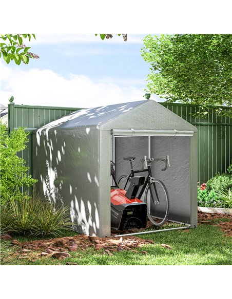 Outsunny 1.6 x 2.2m Garden Storage Shed Tent, with Accessories - Light Grey - pic 150983 | FastDaddyshop