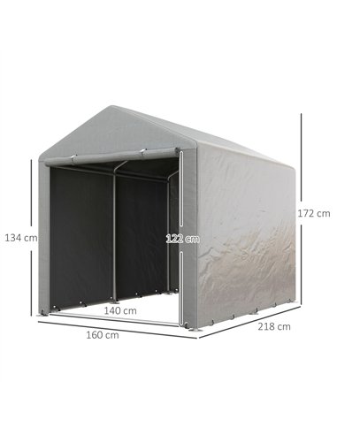 Outsunny 1.6 x 2.2m Garden Storage Shed Tent, with Accessories - Light Grey