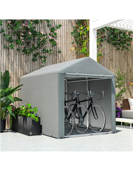 Outsunny 1.6 x 2.2m Garden Storage Shed Tent, with Accessories - Light Grey - pic 150988 | FastDaddyshop