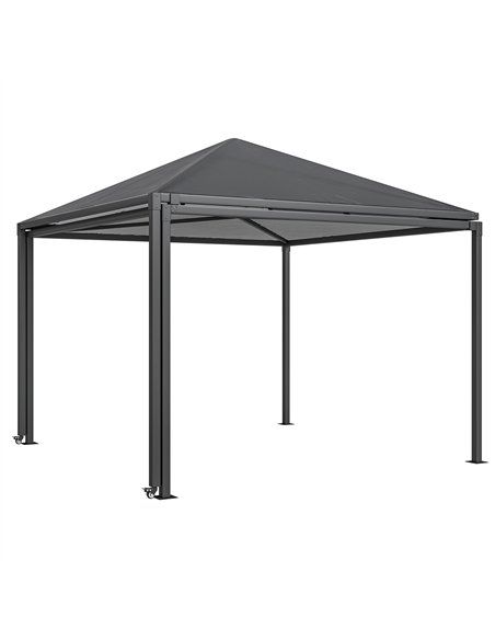 Outsunny 3 x 3 or 3 x 6m Garden Gazebo with Extendable Awning and Wheels, UPF30+ Outdoor Metal Gazebo Canopy Shelter for BBQ, Ev - pic 151009 | FastDaddyshop