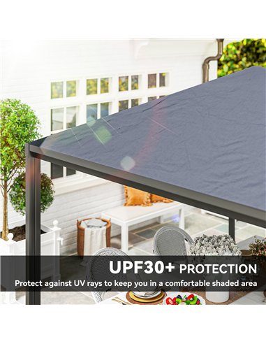 Outsunny 3 x 3 or 3 x 6m Garden Gazebo with Extendable Awning and Wheels, UPF30+ Outdoor Metal Gazebo Canopy Shelter for BBQ, Ev