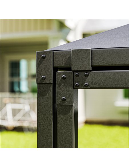 Outsunny 3 x 3 or 3 x 6m Garden Gazebo with Extendable Awning and Wheels, UPF30+ Outdoor Metal Gazebo Canopy Shelter for BBQ, Ev - pic 151017 | FastDaddyshop
