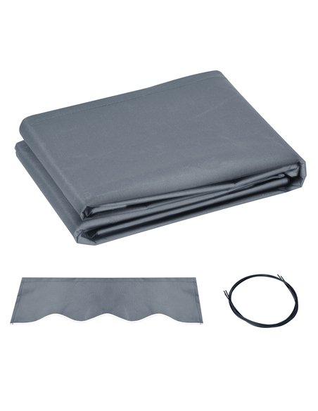 Outsunny Awning Replacement Canopy, Water Resistant UPF 50+ Sun Shade Cover for 3 x 2.5 m Garden Awning (Fabric Only), Grey - pic 151018 | FastDaddyshop