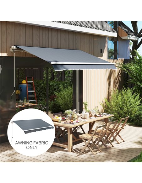 Outsunny Awning Replacement Canopy, Water Resistant UPF 50+ Sun Shade Cover for 3 x 2.5 m Garden Awning (Fabric Only), Grey - pic 151019 | FastDaddyshop