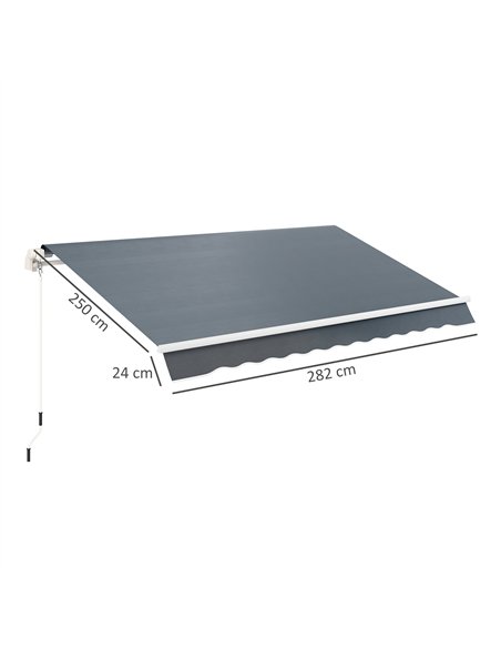 Outsunny Awning Replacement Canopy, Water Resistant UPF 50+ Sun Shade Cover for 3 x 2.5 m Garden Awning (Fabric Only), Grey - pic 151020 | FastDaddyshop