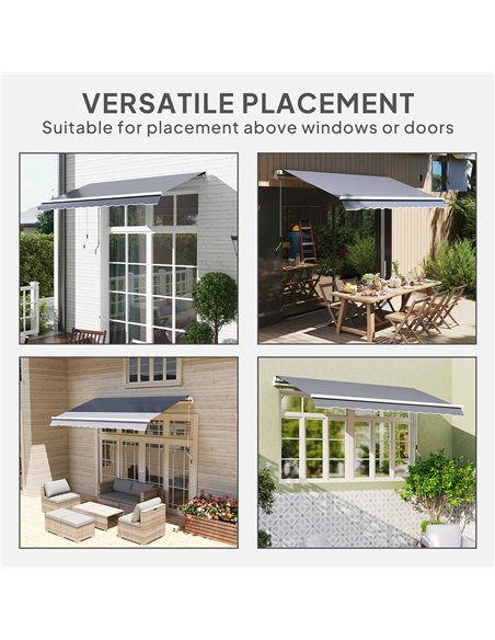 Outsunny Awning Replacement Canopy, Water Resistant UPF 50+ Sun Shade Cover for 3 x 2.5 m Garden Awning (Fabric Only), Grey - pic 151023 | FastDaddyshop