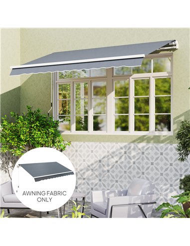 Outsunny Awning Replacement Canopy, Water Resistant UPF 50+ Sun Shade Cover for 3 x 2.5 m Garden Awning (Fabric Only), Grey