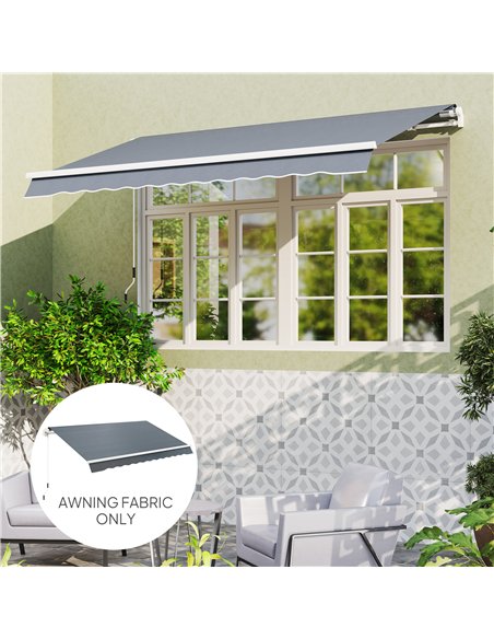 Outsunny Awning Replacement Canopy, Water Resistant UPF 50+ Sun Shade Cover for 3 x 2.5 m Garden Awning (Fabric Only), Grey - pic 151024 | FastDaddyshop