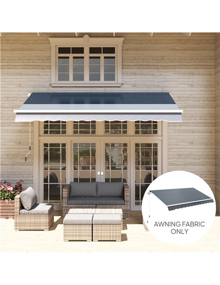 Outsunny Awning Replacement Canopy, Water Resistant UPF 50+ Sun Shade Cover for 3 x 2.5 m Garden Awning (Fabric Only), Grey - pic 151025 | FastDaddyshop