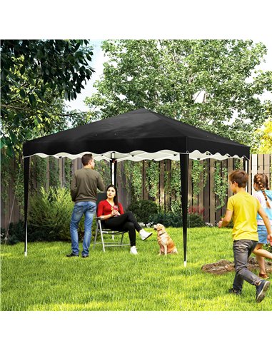 Outsunny 3 x 3cm Adjustable Height Pop-Up Gazebo, with Bag - Black