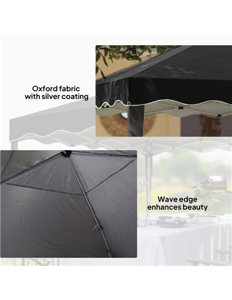 Outsunny 3 x 3cm Adjustable Height Pop-Up Gazebo, with Bag - Black - pic 151033 | FastDaddyshop