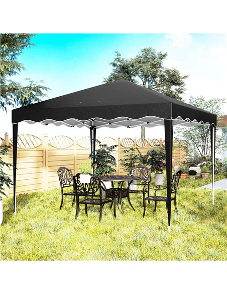 Outsunny 3 x 3cm Adjustable Height Pop-Up Gazebo, with Bag - Black - pic 151035 | FastDaddyshop