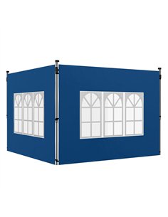 Outsunny Set of 2 Gazebo Side Panels - Blue