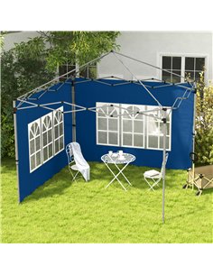Outsunny Set of 2 Gazebo Side Panels - Blue 2