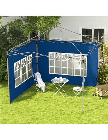 Outsunny Set of 2 Gazebo Side Panels - Blue