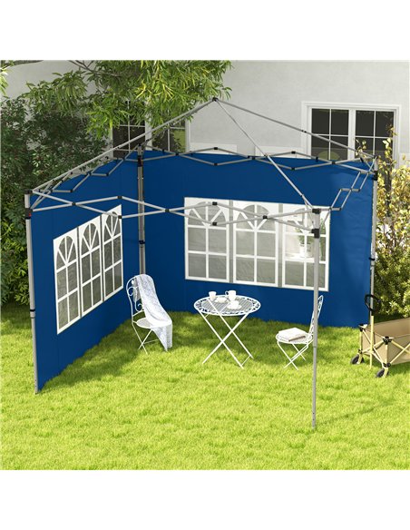 Outsunny Set of 2 Gazebo Side Panels - Blue - pic 151037 | FastDaddyshop