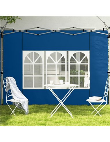 Outsunny Set of 2 Gazebo Side Panels - Blue