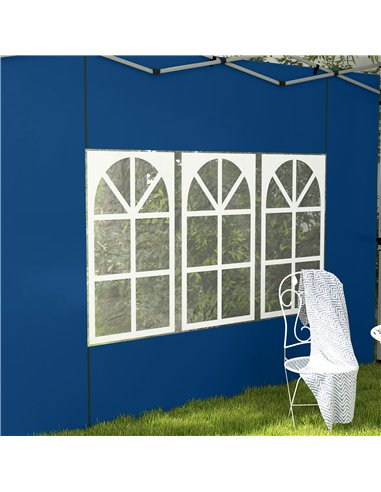 Outsunny Set of 2 Gazebo Side Panels - Blue