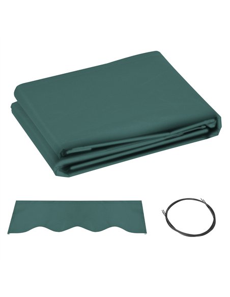 Outsunny Awning Replacement Canopy, Water Resistant UPF 50+ Sun Shade Cover for 3 x 2.5 m Garden Awning (Fabric Only), Green - pic 151045 | FastDaddyshop