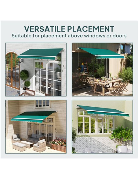 Outsunny Awning Replacement Canopy, Water Resistant UPF 50+ Sun Shade Cover for 3 x 2.5 m Garden Awning (Fabric Only), Green - pic 151050 | FastDaddyshop