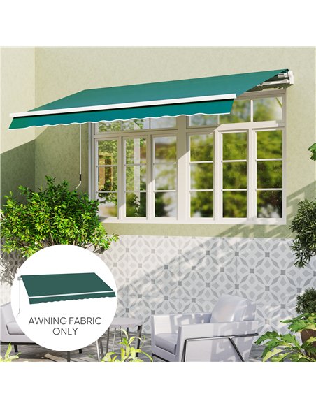Outsunny Awning Replacement Canopy, Water Resistant UPF 50+ Sun Shade Cover for 3 x 2.5 m Garden Awning (Fabric Only), Green - pic 151051 | FastDaddyshop