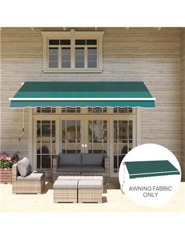 Outsunny Awning Replacement Canopy, Water Resistant UPF 50+ Sun Shade Cover for 3 x 2.5 m Garden Awning (Fabric Only), Green
