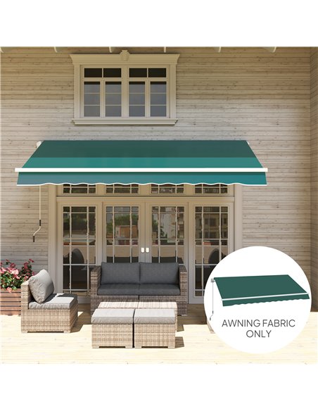 Outsunny Awning Replacement Canopy, Water Resistant UPF 50+ Sun Shade Cover for 3 x 2.5 m Garden Awning (Fabric Only), Green - pic 151052 | FastDaddyshop