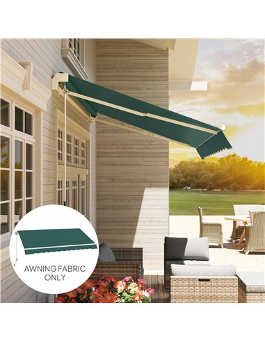 Outsunny Awning Replacement Canopy, Water Resistant UPF 50+ Sun Shade Cover for 3 x 2.5 m Garden Awning (Fabric Only), Green