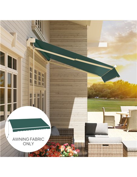Outsunny Awning Replacement Canopy, Water Resistant UPF 50+ Sun Shade Cover for 3 x 2.5 m Garden Awning (Fabric Only), Green - pic 151053 | FastDaddyshop
