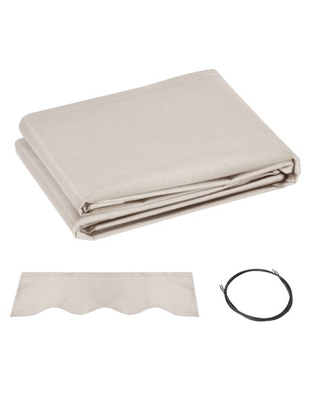 Outsunny Awning Replacement Canopy, Water Resistant UPF 50+ Sun Shade Cover for 3 x 2.5 m Garden Awning (Fabric Only), Cream Whi - pic 151054 | FastDaddyshop