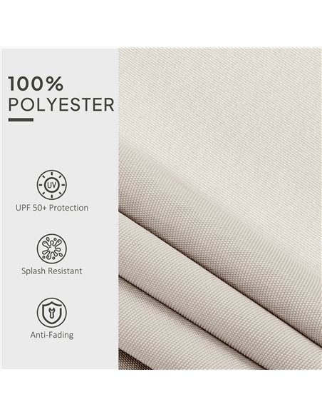Outsunny Awning Replacement Canopy, Water Resistant UPF 50+ Sun Shade Cover for 3 x 2.5 m Garden Awning (Fabric Only), Cream Whi - pic 151058 | FastDaddyshop