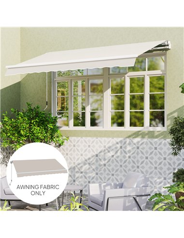 Outsunny Awning Replacement Canopy, Water Resistant UPF 50+ Sun Shade Cover for 3 x 2.5 m Garden Awning (Fabric Only), Cream Whi