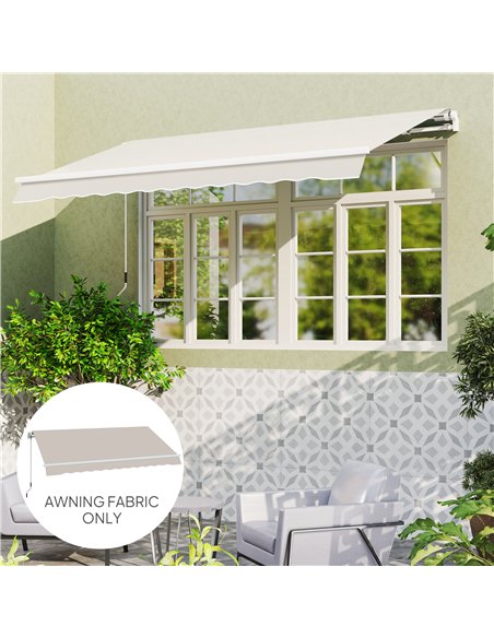Outsunny Awning Replacement Canopy, Water Resistant UPF 50+ Sun Shade Cover for 3 x 2.5 m Garden Awning (Fabric Only), Cream Whi - pic 151060 | FastDaddyshop