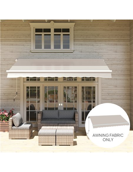 Outsunny Awning Replacement Canopy, Water Resistant UPF 50+ Sun Shade Cover for 3 x 2.5 m Garden Awning (Fabric Only), Cream Whi - pic 151061 | FastDaddyshop