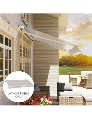 Outsunny Awning Replacement Canopy, Water Resistant UPF 50+ Sun Shade Cover for 3 x 2.5 m Garden Awning (Fabric Only), Cream Whi